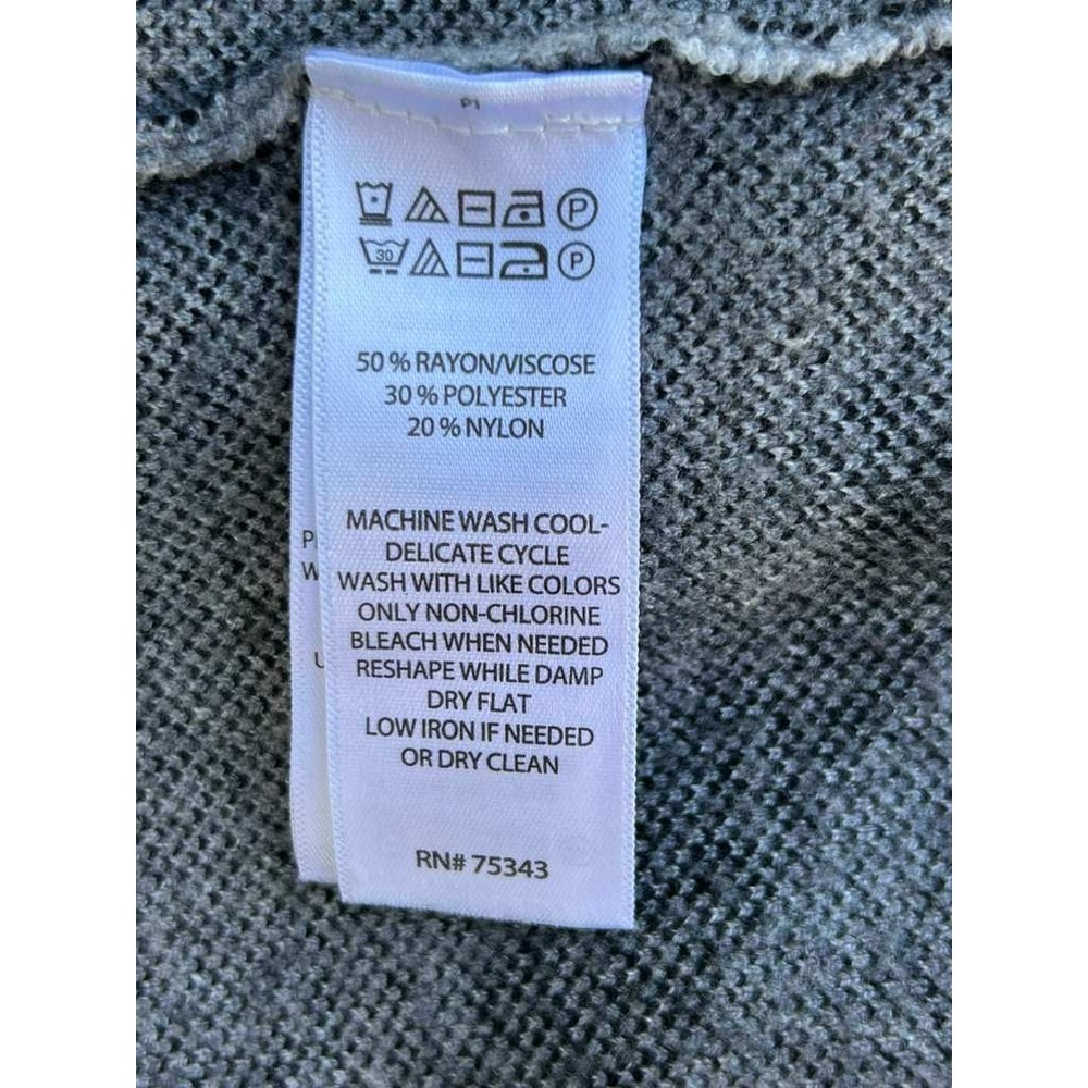 Rachel Zoe Womens XS Grey White Plaid Mock Neck Long Sleeve Knit Sweater Top - Picture 4 of 11